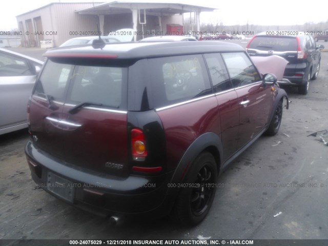 WMWML33569TX35866 - 2009 MINI COOPER CLUBMAN RED photo 4