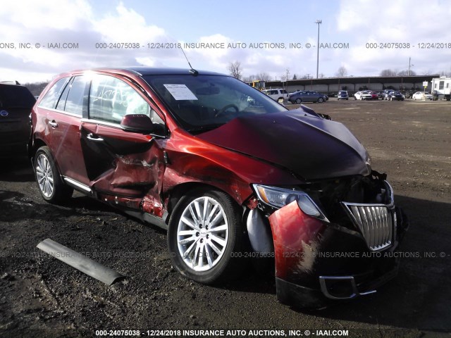 2LMDJ8JK8EBL04874 - 2014 LINCOLN MKX RED photo 1