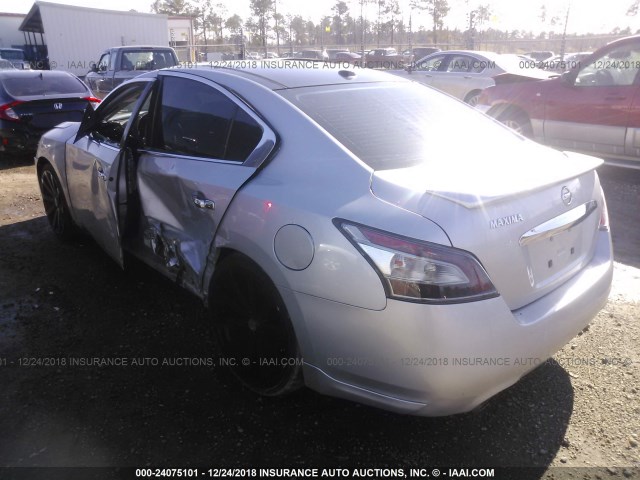 1N4AA5AP0CC818511 - 2012 NISSAN MAXIMA S/SV SILVER photo 3