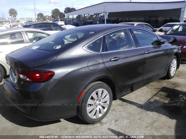 1C3CCCFB2FN611274 - 2015 CHRYSLER 200 LX GRAY photo 4