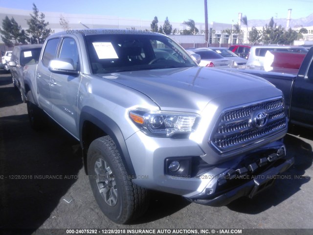 3TMCZ5AN5HM101747 - 2017 TOYOTA TACOMA DBL CAB/SR/TRDSPT/OR/PRO SILVER photo 1