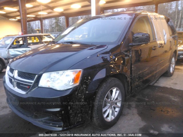 2C4RDGCG1GR235004 - 2016 DODGE GRAND CARAVAN SXT BLACK photo 2