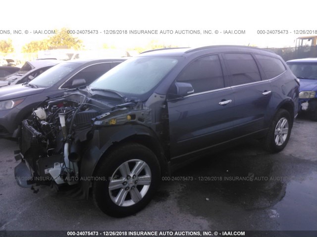 1GNKRHKD4EJ281788 - 2014 CHEVROLET TRAVERSE LT Dark Blue photo 2