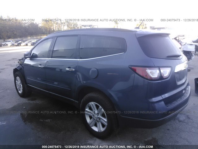 1GNKRHKD4EJ281788 - 2014 CHEVROLET TRAVERSE LT Dark Blue photo 3