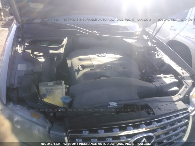 JNRBS08W65X401272 - 2005 INFINITI FX45 SILVER photo 10