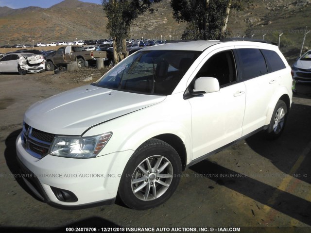 3C4PDCBG6DT592253 - 2013 DODGE JOURNEY SXT WHITE photo 2