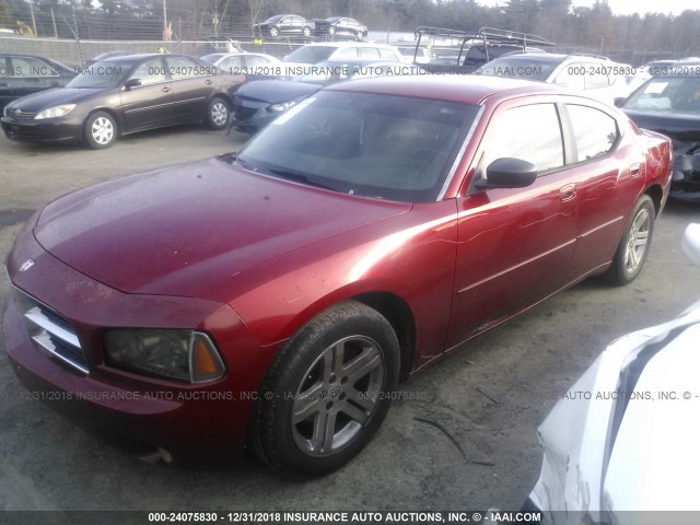 2B3KA43G57H703588 - 2007 DODGE CHARGER SE/SXT RED photo 2