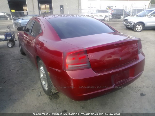 2B3KA43G57H703588 - 2007 DODGE CHARGER SE/SXT RED photo 3