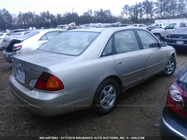 4T1BF28B8YU090605 - 2000 TOYOTA AVALON XL/XLS BEIGE photo 4