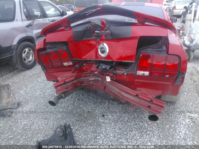 1ZVHT82H685170953 - 2008 FORD MUSTANG GT RED photo 6