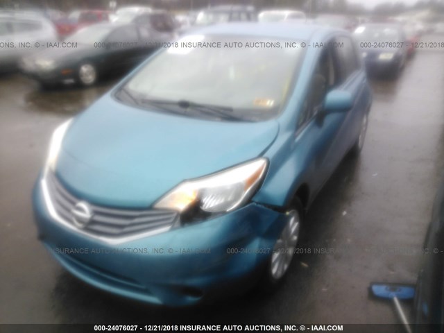 3N1CE2CPXEL378049 - 2014 NISSAN VERSA NOTE S/S PLUS/SV/SL BLUE photo 2