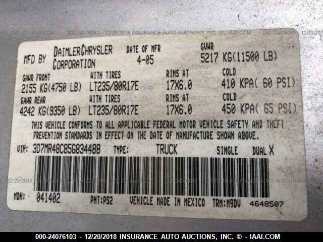 3D7MR48C85G834488 - 2005 DODGE RAM 3500 ST/SLT Unknown photo 10