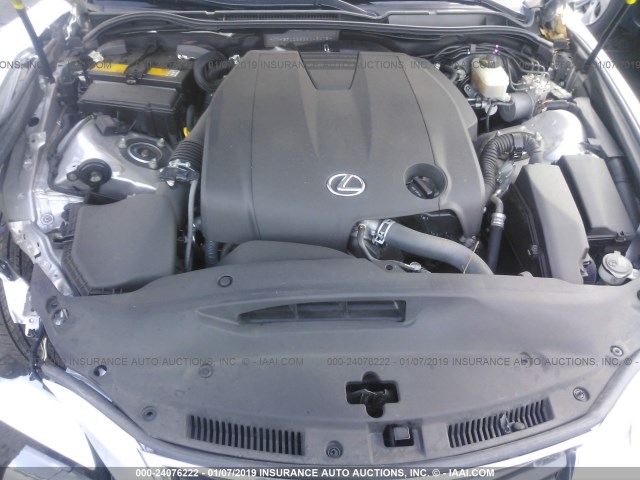 JTHBF1D25E5043475 - 2014 LEXUS IS 250 SILVER photo 10