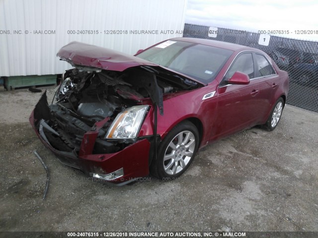 1G6DV57V790151130 - 2009 CADILLAC CTS HI FEATURE V6 RED photo 2