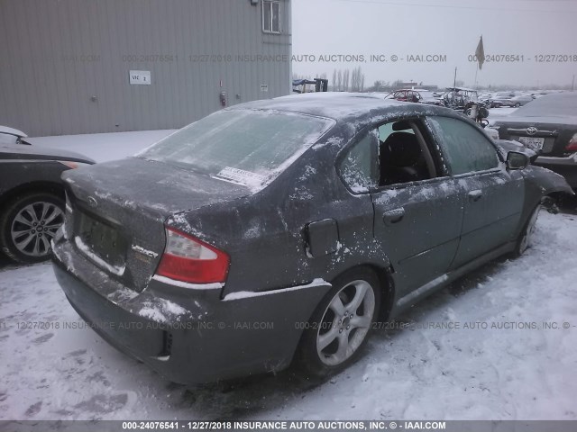 4S3BL616696225376 - 2009 SUBARU LEGACY 2.5I GRAY photo 4