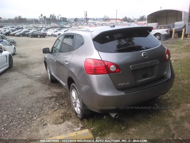 JN8AS5MT5CW607162 - 2012 NISSAN ROGUE S/SV GRAY photo 3