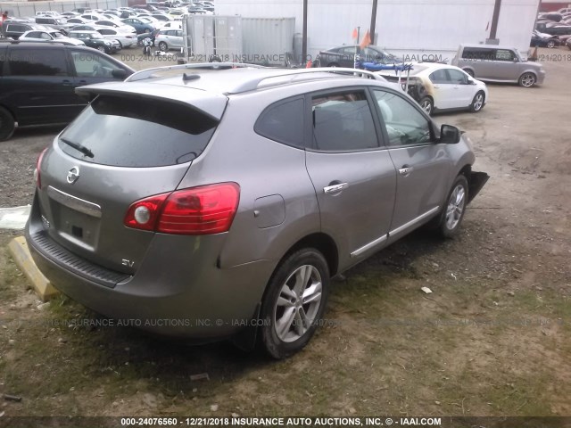 JN8AS5MT5CW607162 - 2012 NISSAN ROGUE S/SV GRAY photo 4