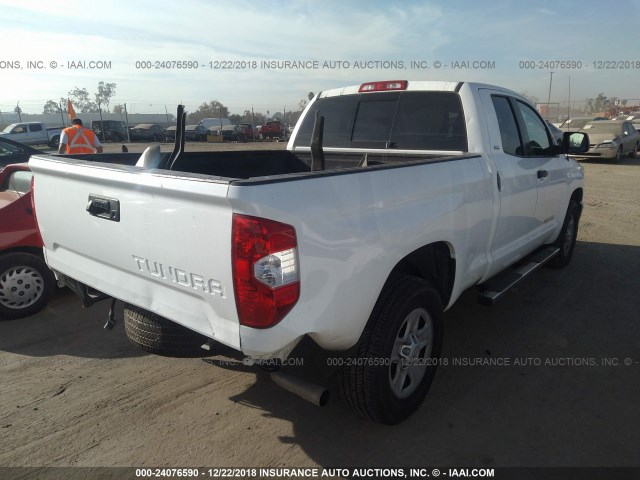 5TFRM5F18GX107405 - 2016 TOYOTA TUNDRA DOUBLE CAB SR/SR5 WHITE photo 4