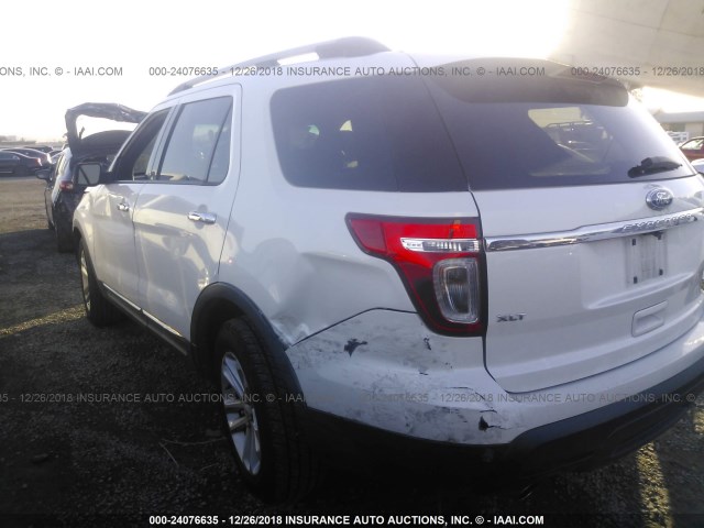 1FMHK7D95CGA84077 - 2012 FORD EXPLORER XLT WHITE photo 3