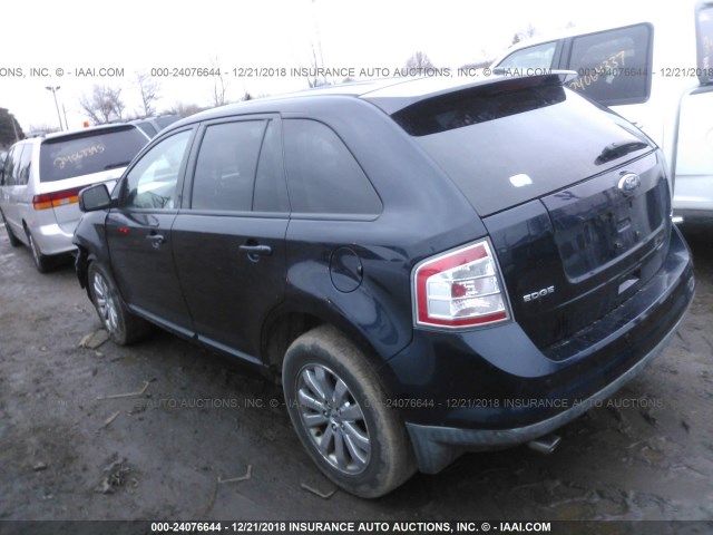 2FMDK38C18BA10683 - 2008 FORD EDGE SEL BLUE photo 3