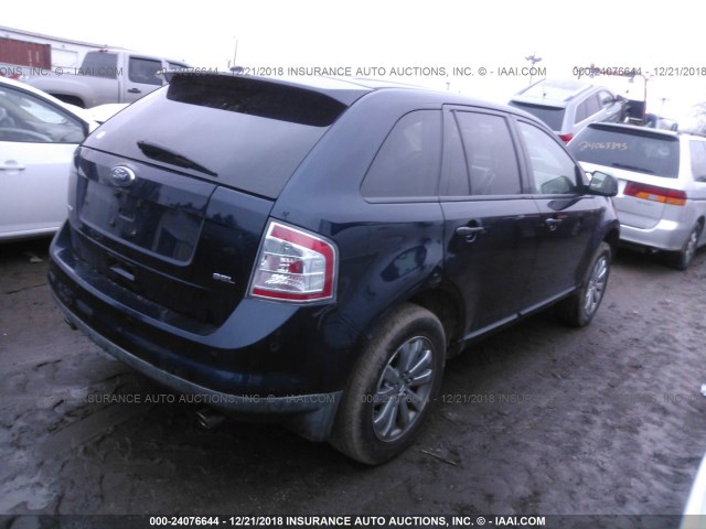 2FMDK38C18BA10683 - 2008 FORD EDGE SEL BLUE photo 4