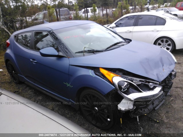 KMHTC6AE0GU260947 - 2016 HYUNDAI VELOSTER TURBO BLUE photo 1