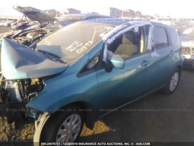 3N1CE2CP6FL430973 - 2015 NISSAN VERSA NOTE S/S PLUS/SV/SL/SR Light Blue photo 2