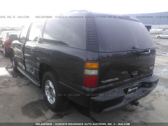 1GKFK66UX6J155499 - 2006 GMC YUKON XL DENALI BLACK photo 3