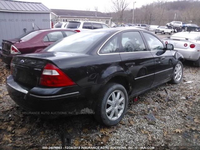 1FAHP28195G163743 - 2005 FORD FIVE HUNDRED LIMITED BLACK photo 4