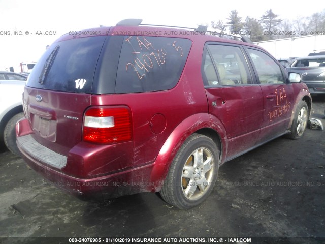 1FMZK06147GA08987 - 2007 FORD FREESTYLE LIMITED RED photo 4