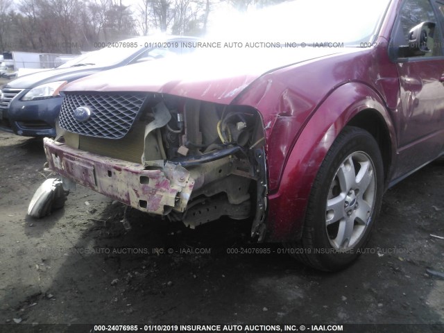 1FMZK06147GA08987 - 2007 FORD FREESTYLE LIMITED RED photo 6