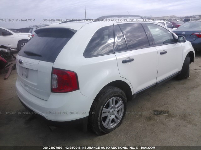 2FMDK3GC8CBA91708 - 2012 FORD EDGE SE WHITE photo 4