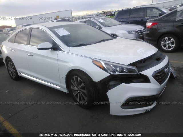 5NPE34AF8FH243476 - 2015 HYUNDAI SONATA SPORT/LIMITED WHITE photo 1