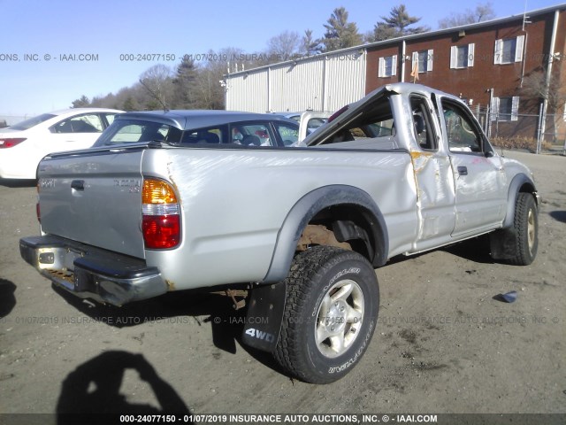 5TEWM72N43Z217748 - 2003 TOYOTA TACOMA XTRACAB SILVER photo 4