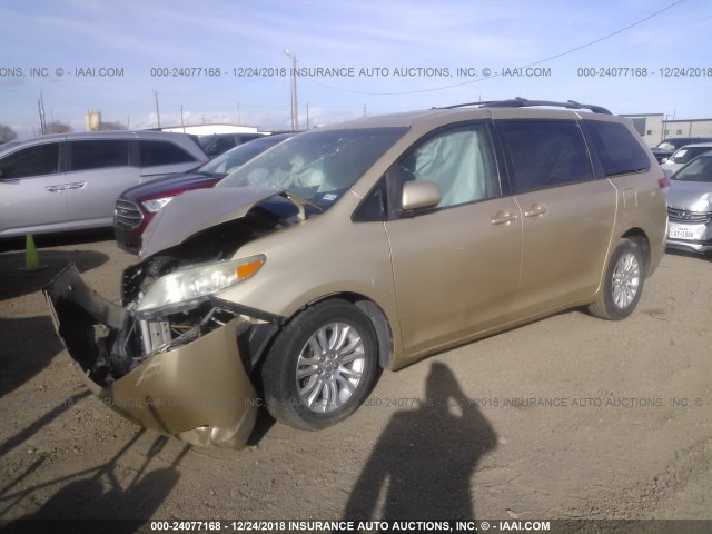 5TDYK3DC1BS111028 - 2011 TOYOTA SIENNA XLE/LIMITED TAN photo 2