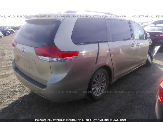 5TDYK3DC1BS111028 - 2011 TOYOTA SIENNA XLE/LIMITED TAN photo 4