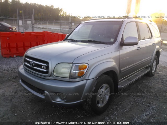 5TDZT38AX1S005539 - 2001 TOYOTA SEQUOIA LIMITED SILVER photo 2