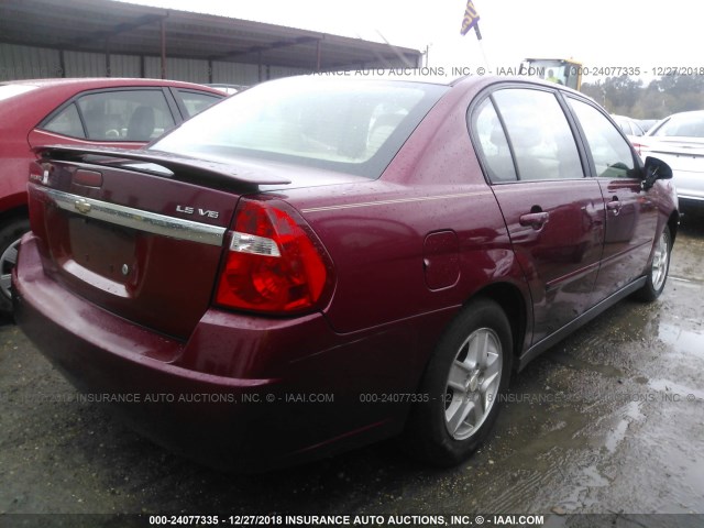 1G1ZT52825F237794 - 2005 CHEVROLET MALIBU LS 红色 照片 4