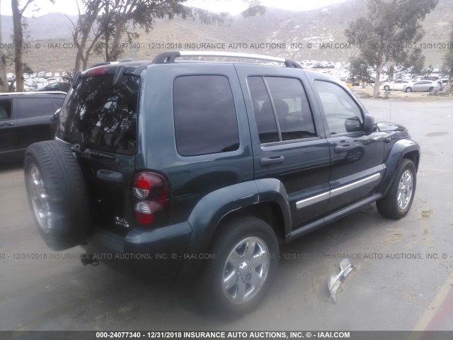 1J8GL58K95W570536 - 2005 JEEP LIBERTY LIMITED GREEN photo 4