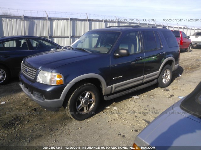 1FMZU73K02ZC71152 - 2002 FORD EXPLORER XLT BLUE photo 2