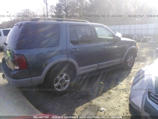 1FMZU73K02ZC71152 - 2002 FORD EXPLORER XLT BLUE photo 4