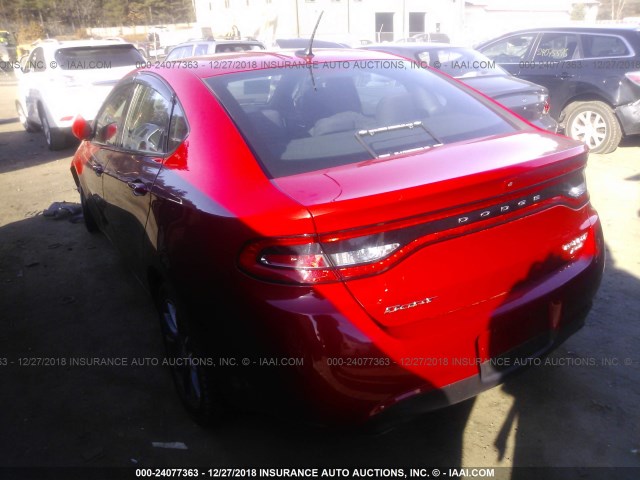 1C3CDFBB1ED700259 - 2014 DODGE DART SXT RED photo 3