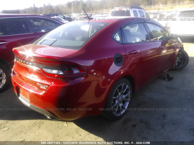 1C3CDFBB1ED700259 - 2014 DODGE DART SXT RED photo 4