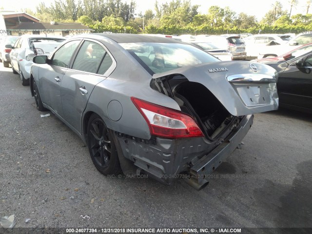 1N4AA51E49C800455 - 2009 NISSAN MAXIMA S/SV GRAY photo 3