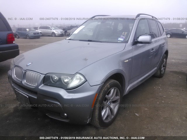 WBXPC93477WF09749 - 2007 BMW X3 3.0SI SILVER photo 2