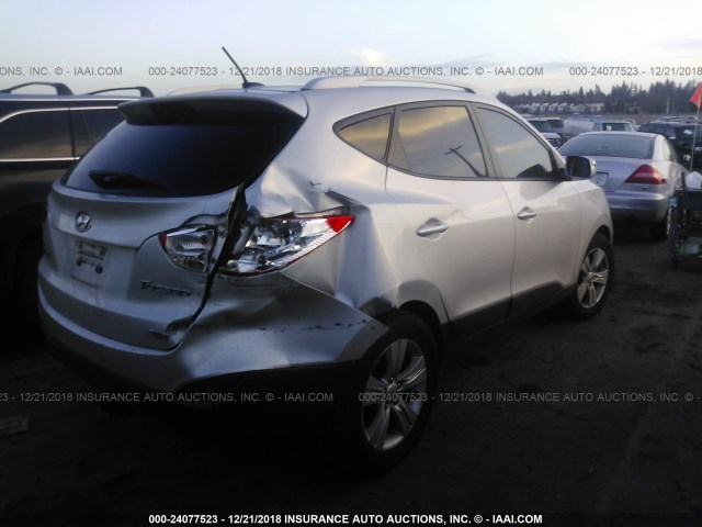 KM8JUCAC6CU424066 - 2012 HYUNDAI TUCSON GLS/LIMITED ვერცხლისფერი ფოტო 4