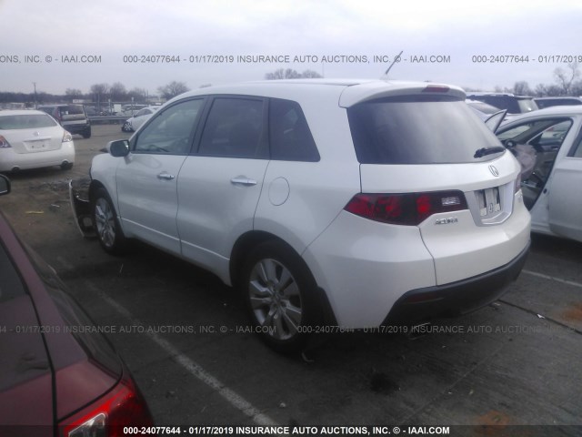 5J8TB2H26BA000141 - 2011 ACURA RDX WHITE photo 3