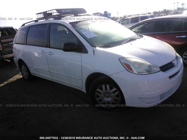 5TDZA23C75S308177 - 2005 TOYOTA SIENNA CE/LE WHITE photo 1