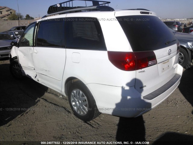 5TDZA23C75S308177 - 2005 TOYOTA SIENNA CE/LE WHITE photo 3