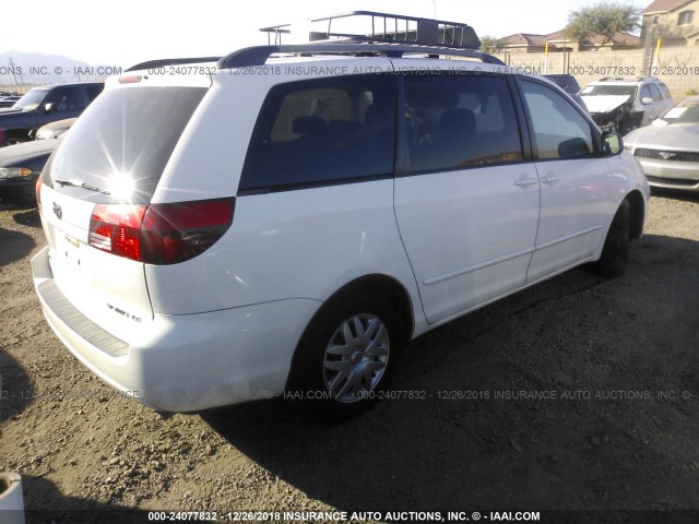 5TDZA23C75S308177 - 2005 TOYOTA SIENNA CE/LE WHITE photo 4